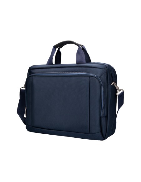 Maletin para portatil q-connect 15,5\" azul 1 asa 1 bolsillo exterior medidas 390x310x120 mm