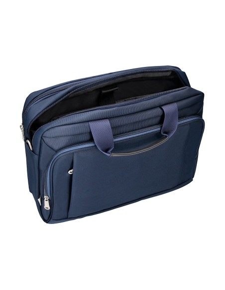Maletin para portatil q-connect 15,5\" azul 1 asa 1 bolsillo exterior medidas 390x310x120 mm