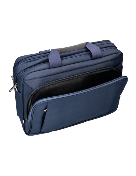 Maletin para portatil q-connect 15,5\" azul 1 asa 1 bolsillo exterior medidas 390x310x120 mm