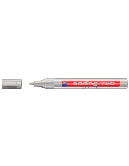 Rotulador edding punta fibra 750 plata punta redonda 2-4 mm
