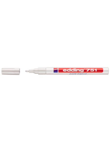 Rotulador edding punta fibra 751 blanco punta redonda 1-2 mm
