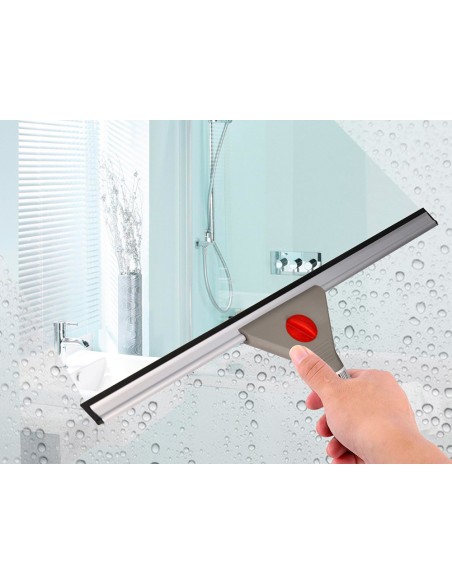 Limpiaventanas q-connect industrial mango y hoja limpiadora de plastico de 40 cm de ancho