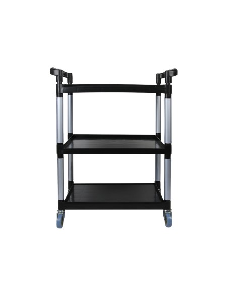 Carro de servicio multifuncional q-connect 3 estantes de polipropileno 830x420x970 mm