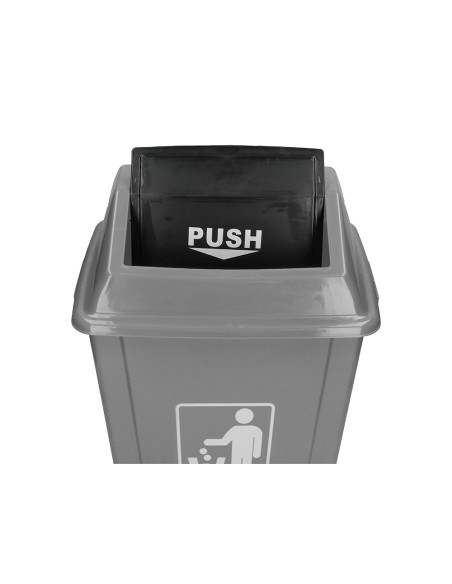 Papelera contenedor q-connect plastico con tapa de balancin 20 litros gris 340x240x450 mm