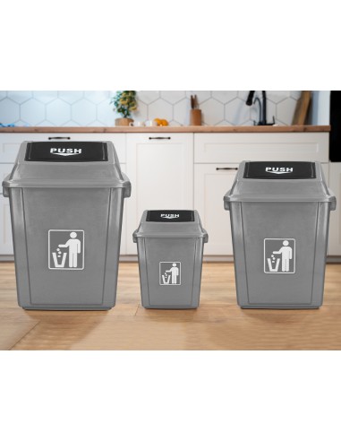 Papelera contenedor q-connect plastico con tapa...