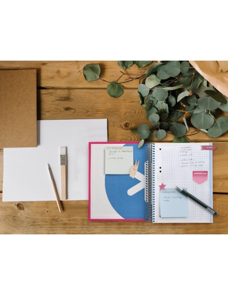 Cuaderno espiral a5 micro antartik tapa forrada 120h 90 gr cuadro 5mm 5 banda s 6 taladros color rosa
