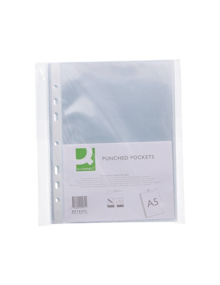 Funda multitaladro q-connect din a5 100 mc cristal 6 taladros