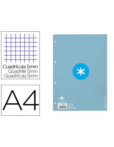 Recambio antartik a4 80 hojas 90gr cuadro 5mm 4...