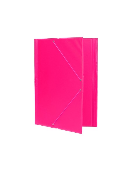 Carpeta liderpapel gomas plastico folio solapas color fucsia