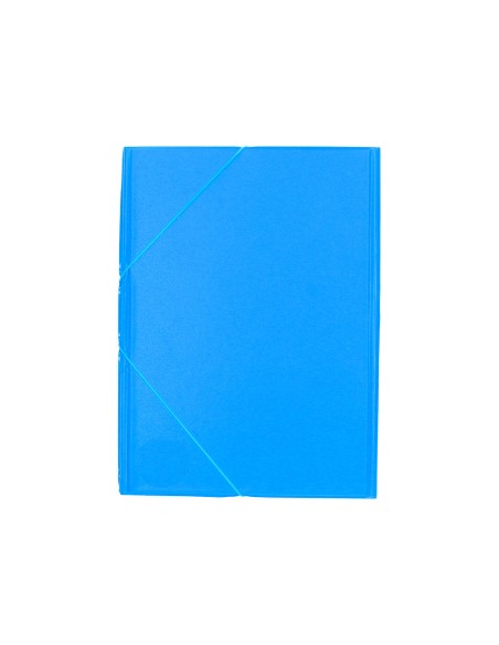 Carpeta liderpapel gomas plastico folio solapas color celeste