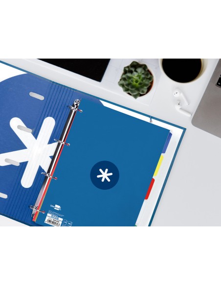 Recambio a4 antartik 80 hojas 90g/m2 cuadro 5mm 4 taladros 1 banda con marco color azul oscuro