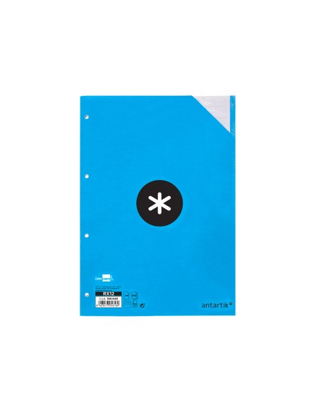 Recambio antartik a4 100 hojas 100gr rayado horizontal 4 taladros bandas de 5 colores
