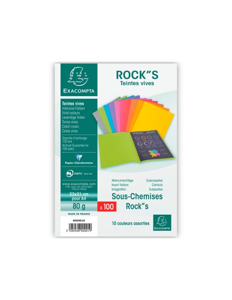 Subcarpeta papel exacompta din a4 colores surtidos 80 g