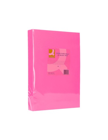 Papel color q-connect din a3 80gr rosa intenso...