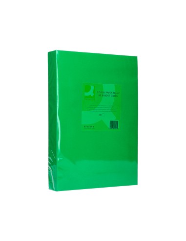 Papel color q-connect din a3 80gr verde intenso...