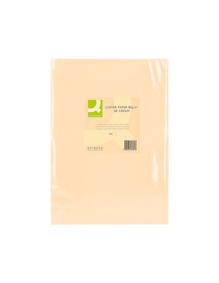 Papel color q-connect din a3 80gr crema paquete de 500 hojas