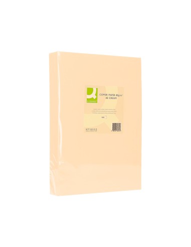 Papel color q-connect din a3 80gr crema paquete...