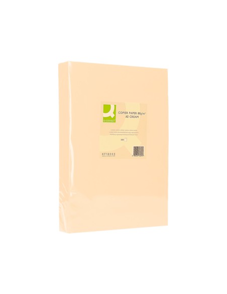 Papel color q-connect din a3 80gr crema paquete de 500 hojas