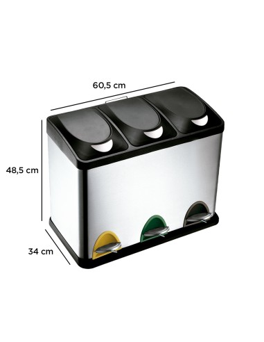 Papelera contenedor q-connect metalica con...
