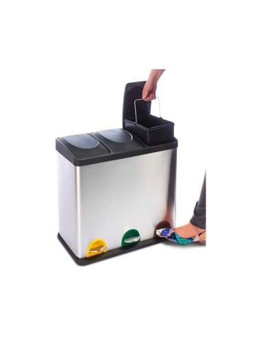 Papelera contenedor q-connect metalica con...