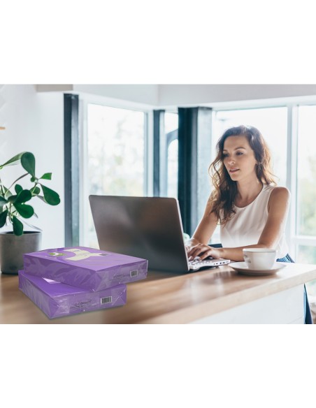 Papel color q-connect din a4 80gr lila intenso paquete de 500 hojas