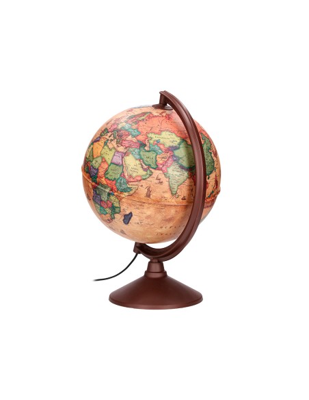 Globo terraqueo liderpapel con luz fisico y politico estilo antiguo diametro 26 cm
