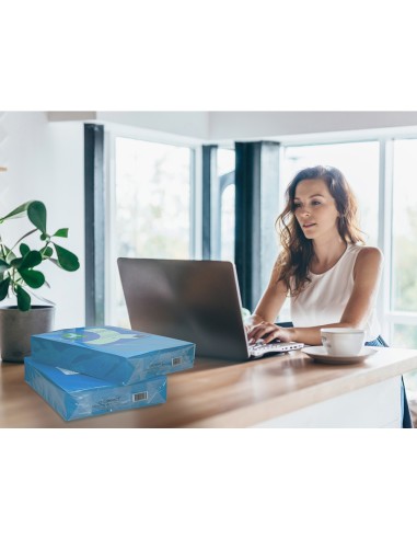 Papel color q-connect din a4 80gr azul intenso...