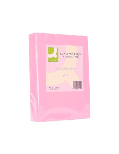 Papel color q-connect din a4 80 gr rosa paquete...