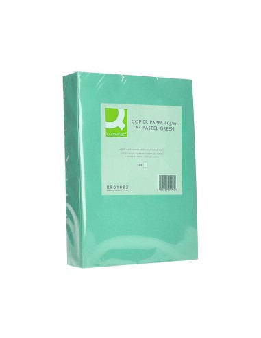 Papel color q-connect din a4 80 gr verde...