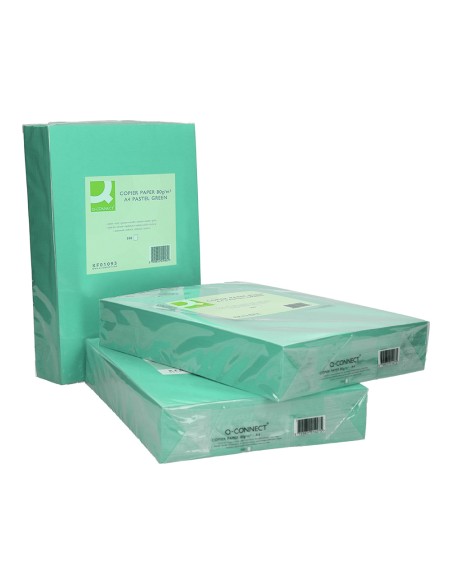 Papel color q-connect din a4 80 gr verde paquete de 500 hojas