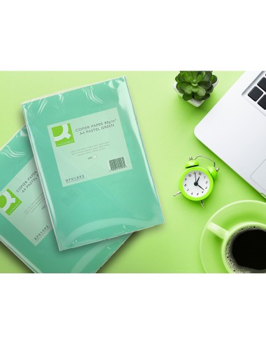 Papel color q-connect din a4 80 gr verde...