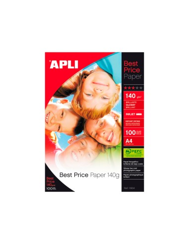 Papel fotografico apli glossy din a4 pack de...