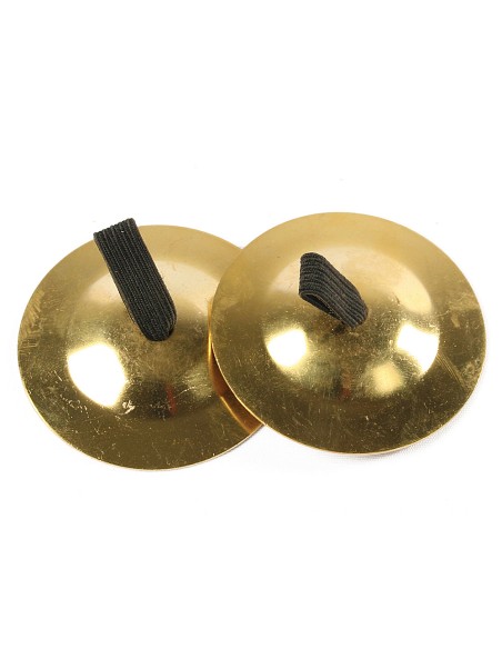 Crotalo amaya de cobre con agarre de tela set de 2 unidades diametro 6 cm