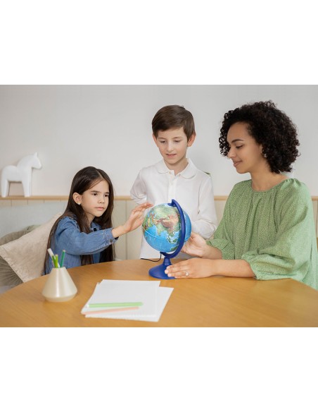 Globo terraqueo liderpapel con luz fisico y politico diametro 20 cm