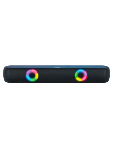Barra de sonido q-connect bluetooth con iluminacion led y control de volumen color negro