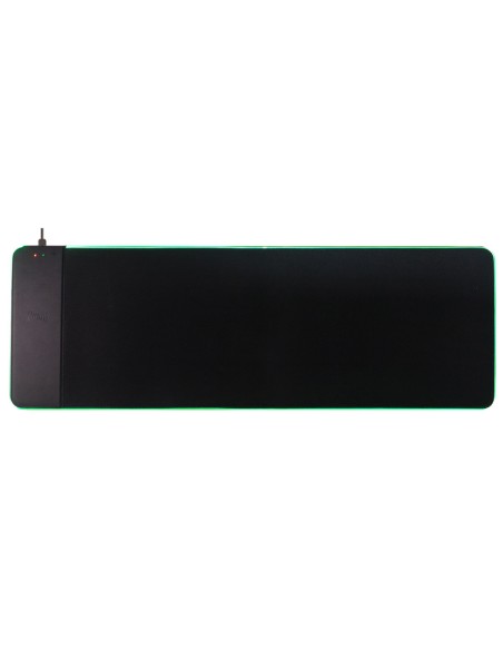 Alfombrilla para raton q-connect con cargador inalambrico e iluminacion rgb color negro 800x300x4 mm