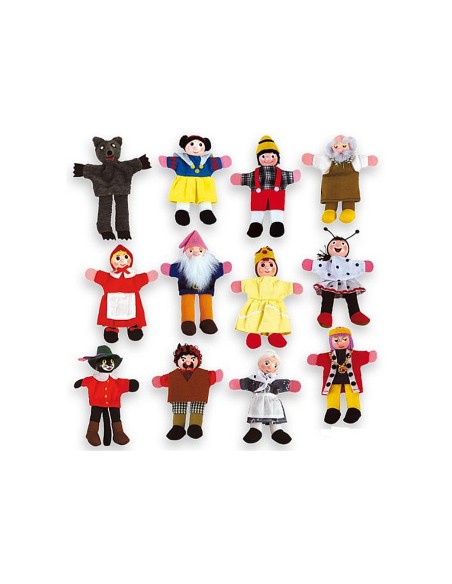 Juego andreutoys marioneta de dedos personajes cuentos infantiles surtidos 13cm caja de 12 unidades