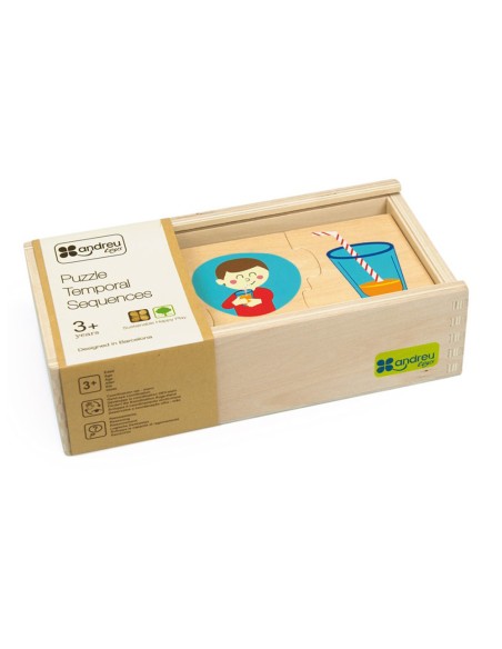 Puzle andreutoys madera secuencias temporales 10 puzles 24x12x6,5 cm