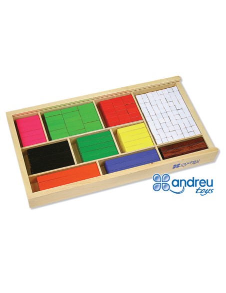 Juego andreutoys barras de fracciones 308 piezas 32,5x17,5x4 cm