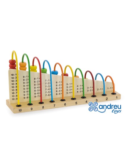 Juego andreutoys abacus madera para sumar y restar 29x14,5x7,5 cm
