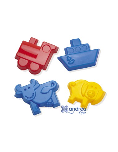 Juego dantoy moldes arena 4 modelos 12 cm caja...