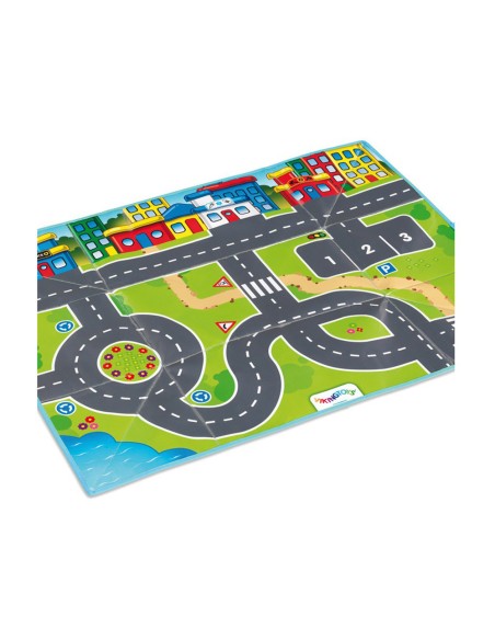 Juego vikingtoys circuito + 2 vehiculos 90x70 cm