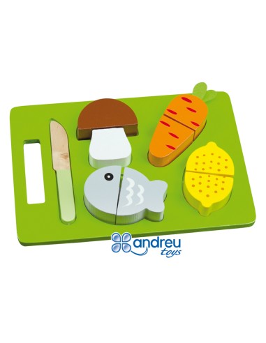 Juego andreutoys bandeja alimentos para cortar...