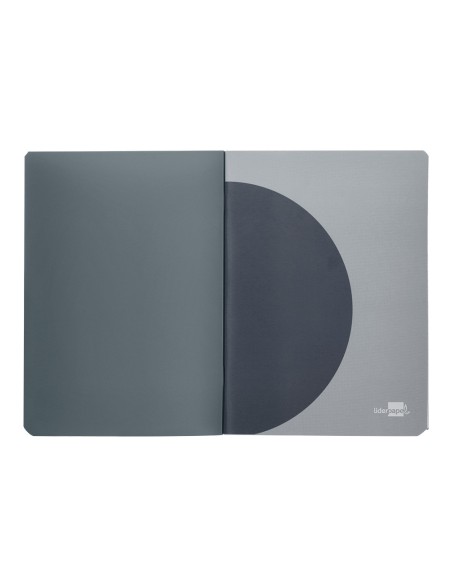 Libreta liderpapel 360 tapa de plastico a5 48 hojas 90gr 5mm con doble margen tapa negra