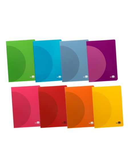 Libreta liderpapel 360 tapa de plastico a5 48 hojas 90gr 5mm con doble margen colores surtidos