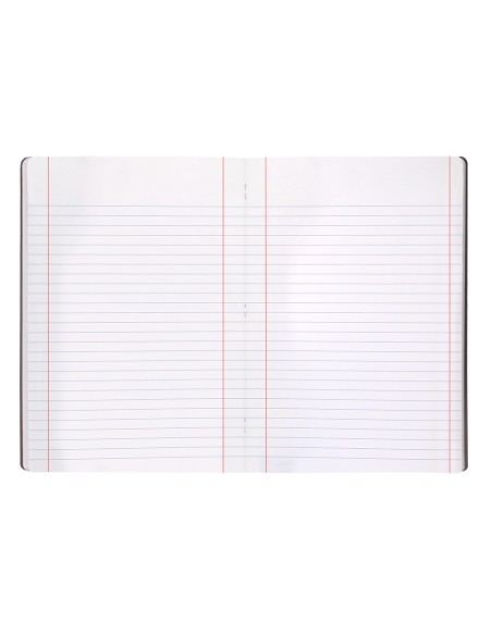 Libreta liderpapel 360 tapa de plastico a5 48 hojas 90gr horizontal con doble margen tapa negra