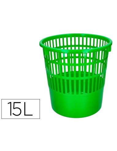 Papelera plastico q-connect 15 litros rejilla...